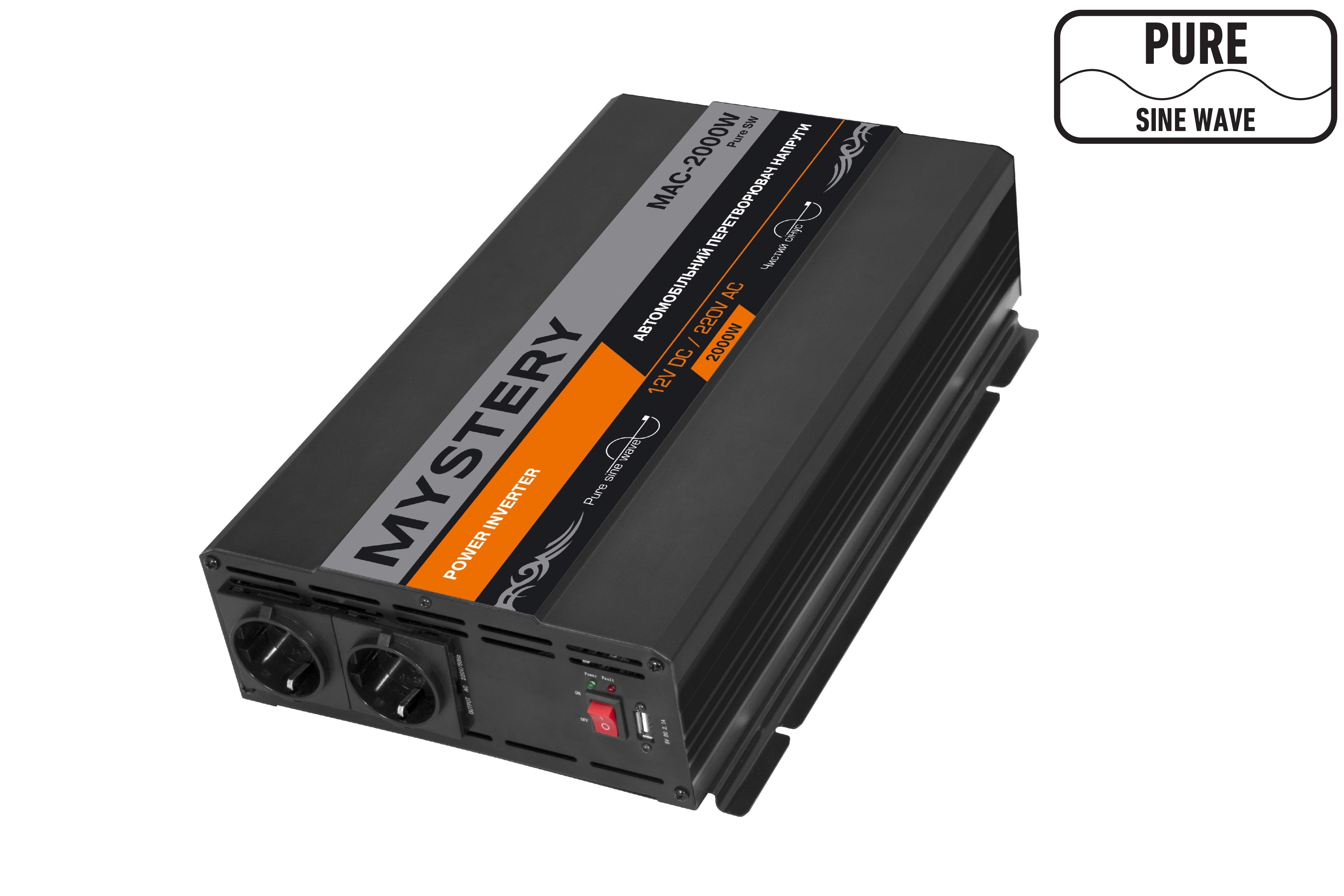Автомобильный преобразователь напряжения Mystery MAC-2000W PURE SW